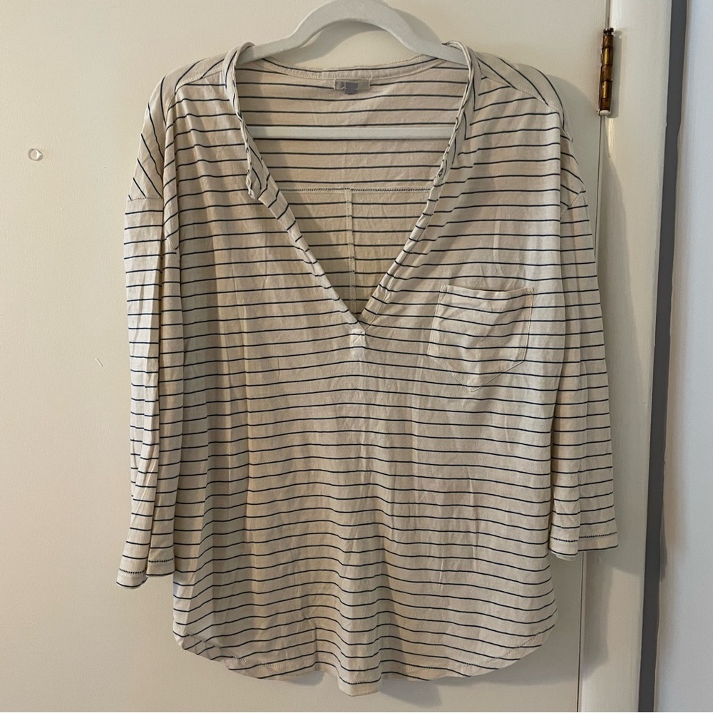 Urban Outfitters Ecote Striped 3/4 Sleeve Top